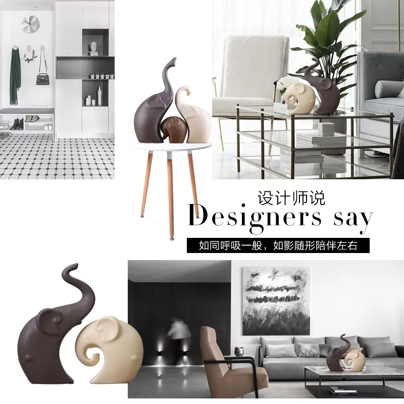 Скандинавские парные Слоны керамические украшения домашний декор ремесла