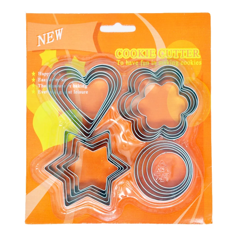 Новинка 20 шт./компл. набор резцов для печенья из нержавеющей стали помадки в форме