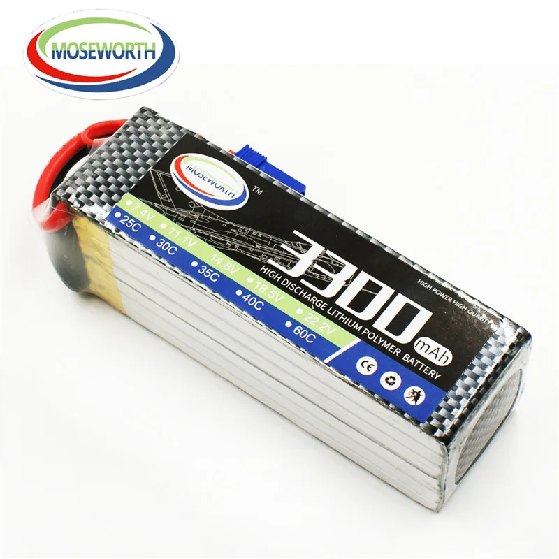 MOSEWORTH RC Airplane lipo аккумулятор 22 2 v 3300mAh 30C для радиоуправляемого квадрокоптера дрона