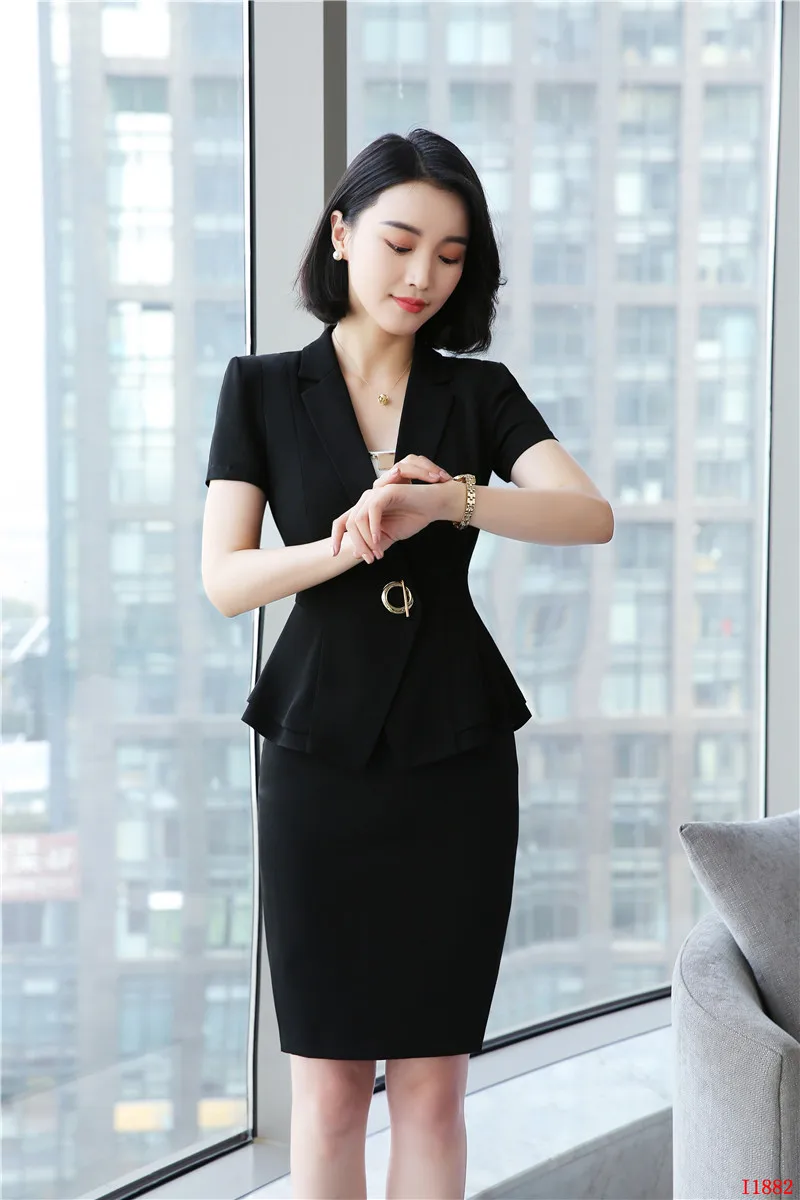 Новинка Белые Официальные деловые костюмы с юбкой и блейзером пальто куртки для