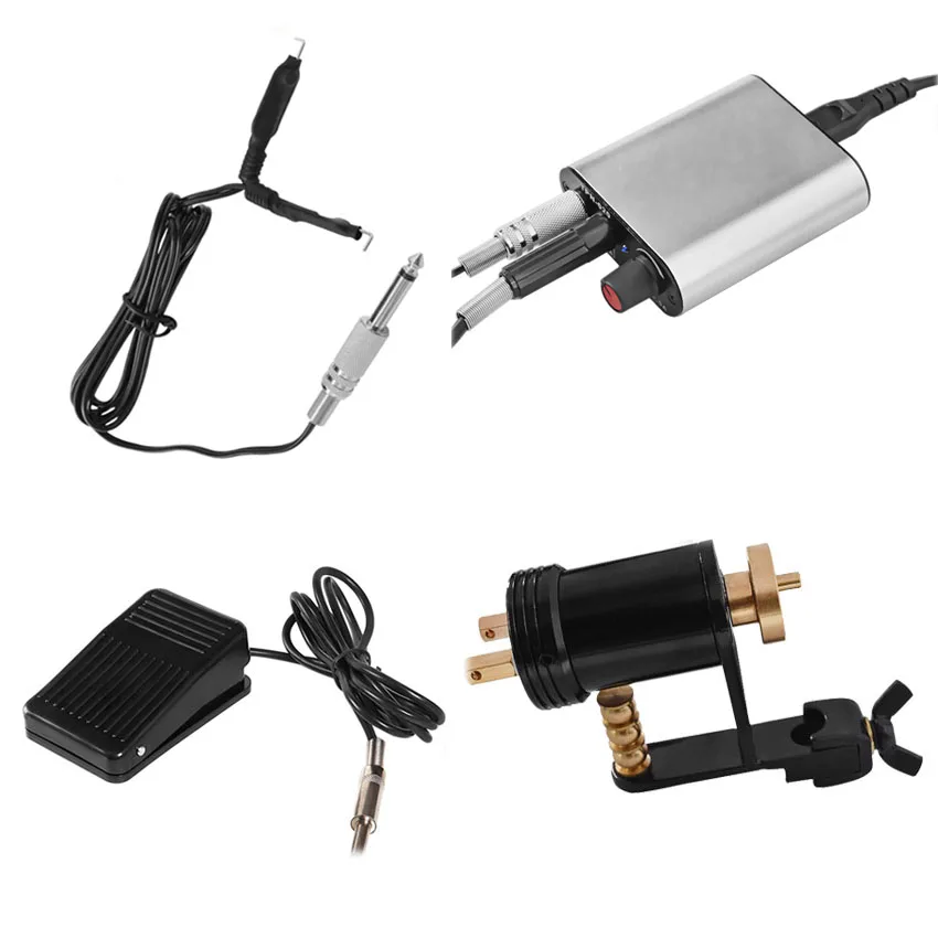 Набор для татуировки ножная педаль вращающийся тату машинка пистолет с зажимом