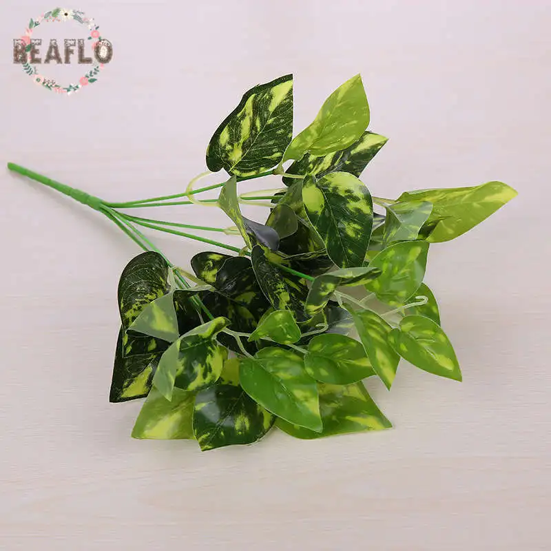 1 букет искусственных пластиковых растений Epipremnum золотистого цвета|leaf