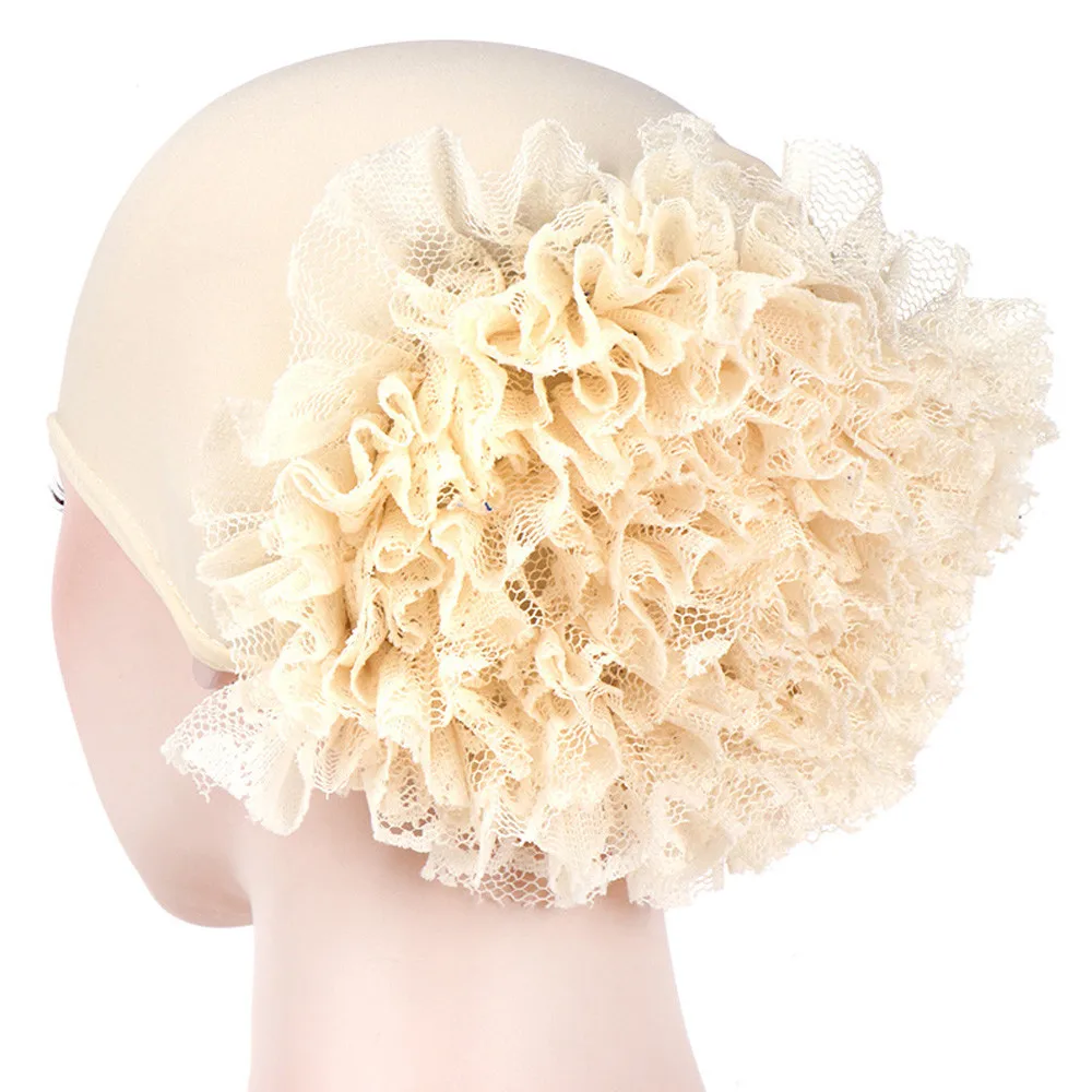 Женская кружевная Цветочная шляпа химиотерапия индийская мусульманская