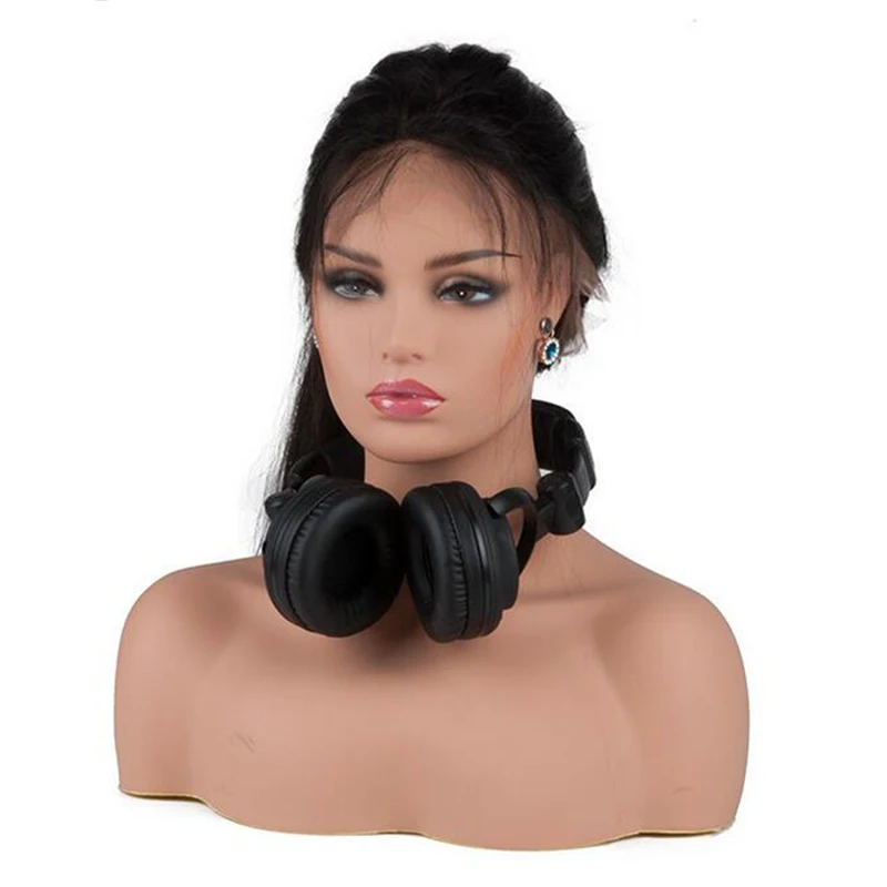 New 1PC Realistic Mannequin Head PVC Hat Glasses Diamond Necklace Display Mold Stand Wig Mannequin Head Female
