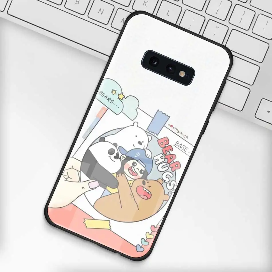 Милый чехол из закаленного стекла для samsung Galaxy S10 S10e S9 S8 S10 Plus Note 9 A50 A30