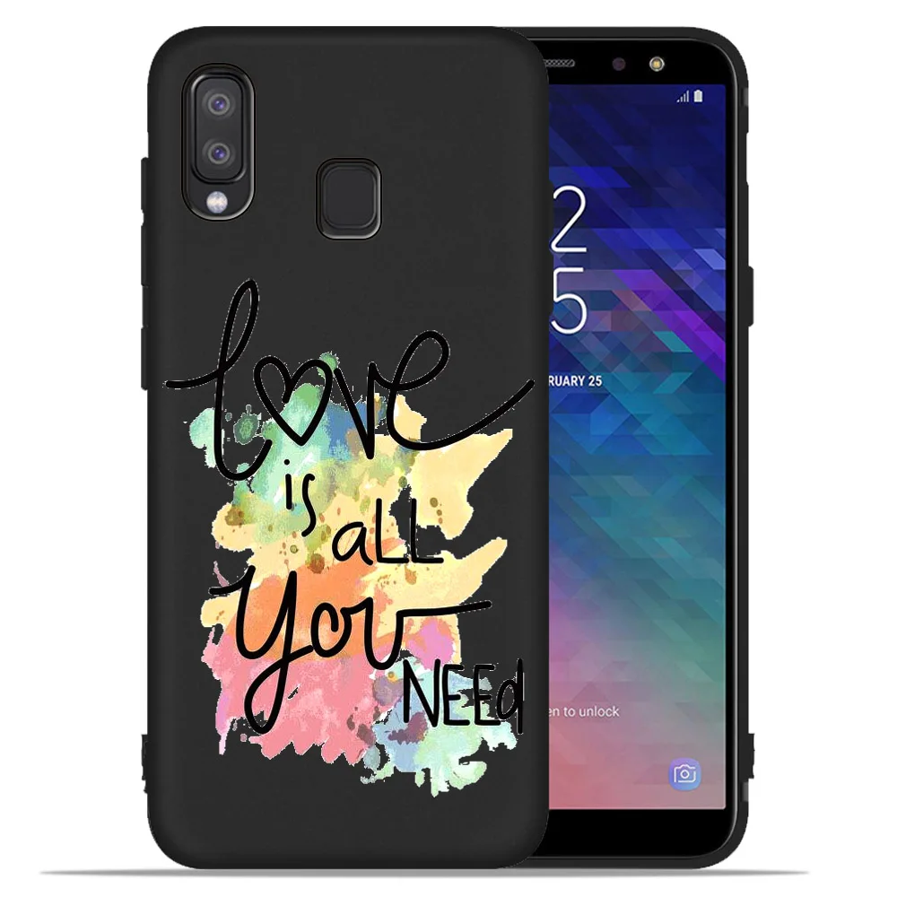 Черный ТПУ чехол для Samsung Galaxy A6 A8 Plus 2018 A10 A20 A30 A40 A50 A70 A320 A520 A720 A7 A9 Coque Etui панда Хаски |