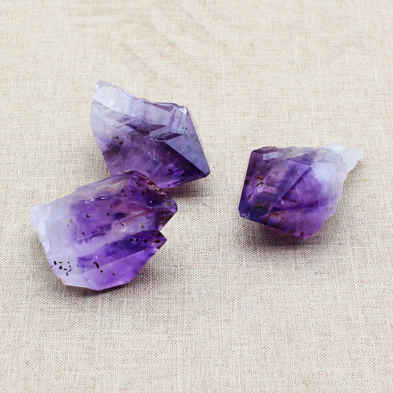 

Natural Crystal Rock Amethyst Titanium Quartz cluster Point Mineral Specimens Healing Crystals and Stones 1PC