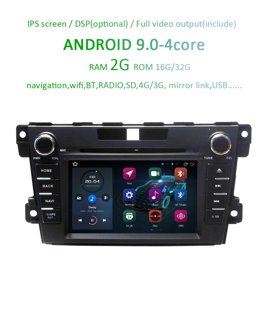 Ips экран 4G Android 9,0 DSP AV Выход автомобиля gps для mazda CX-7 CX 7 CX7 dvd-плеер радионавигационная мультимедиа аудио