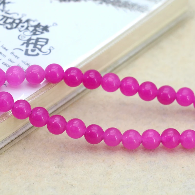 Hot sale!Beautiful 6mm Rose red chalcedony round loose beads fit women DIY fashion bracelet necklace jewelry gift | Украшения и
