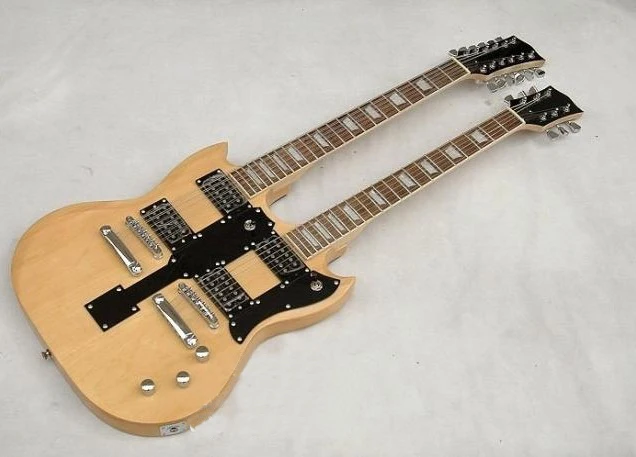 TOP Musical Instruments 12/ 6 String Solid Body Double neck 1275 Alpine Burlywood electric guitar | Спорт и развлечения
