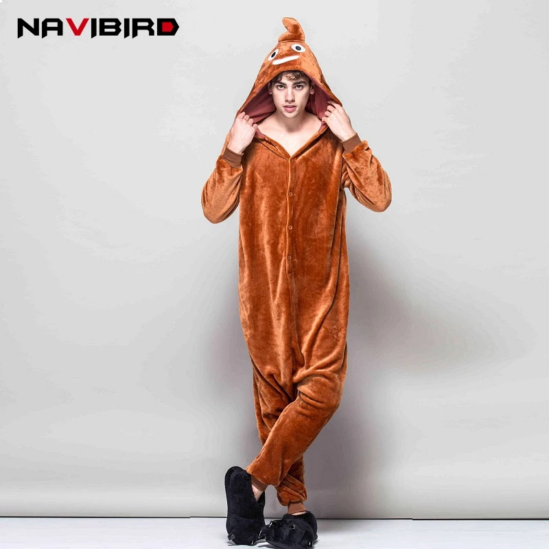 Персонаж Poo мужские Onsie Kigurumi 2018 Зима взрослых с длинным рукавом аниме Тоторо