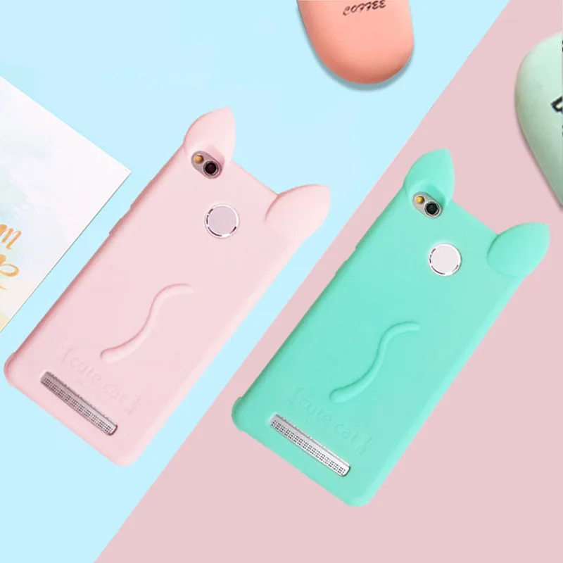For Xiaomi Redmi 3S Case Cute Color Cat Ears Soft Silicone GEL Phone 3 Pro Prime Coque Funda |