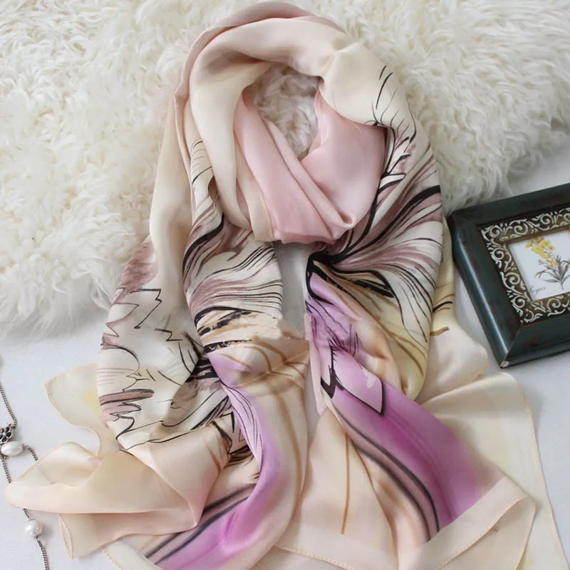 Осенне-зимняя коллекция 2017 г. Новый цифровой живописи лотоса шелковые шарфы | Дом