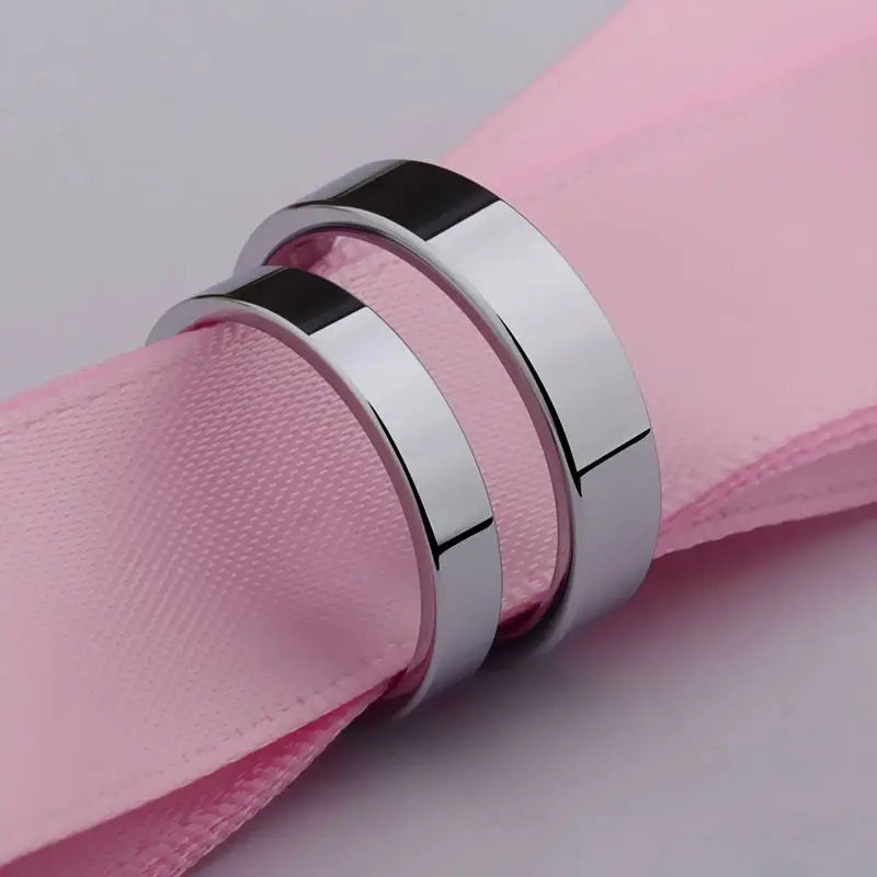 Новое поступление высоко полированных обручальных колец из вольфрама с плоской верхней частью для мужчин и женщин размером от 4 до 13. Бесплатная доставка.