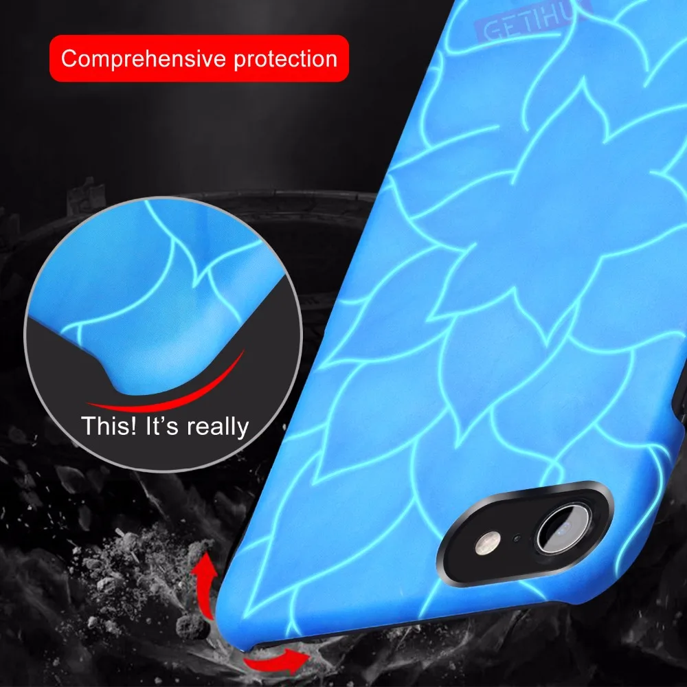 GETIHU Световой 3D Лотос чехол для iPhone X 8 7 Plus крышка тонкий роскошный 6 S плюс