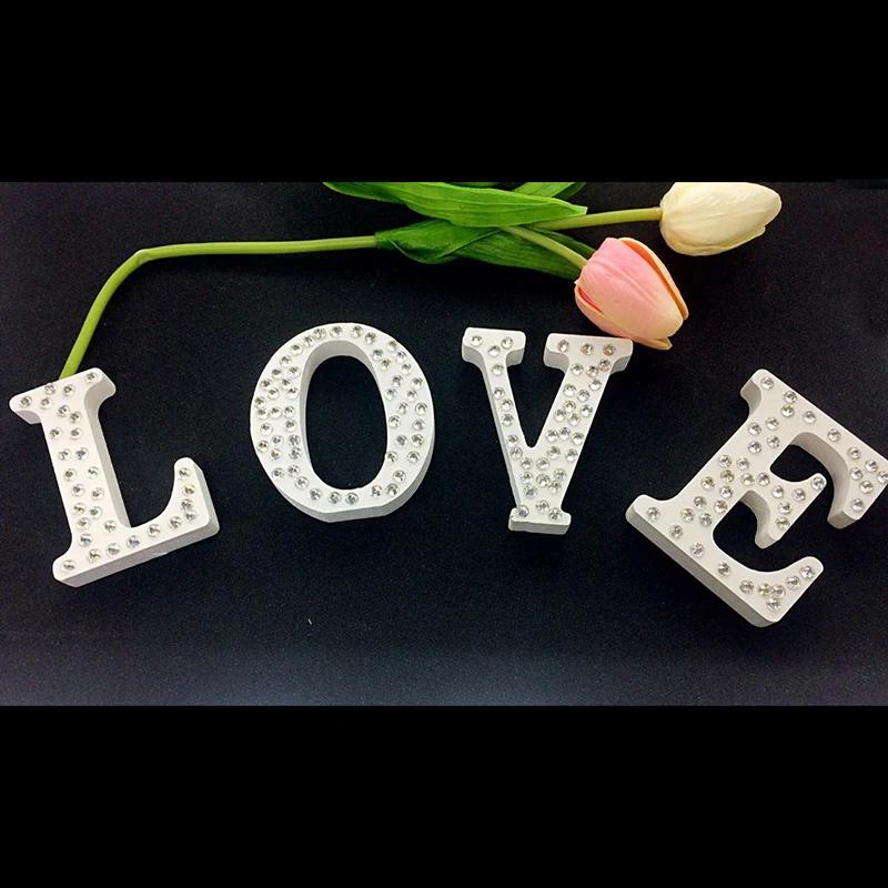 Новый Алмаз 24 буквы любовь Дрель Mr & Mrs свадебное украшение LogoWedding фоторамка|frame