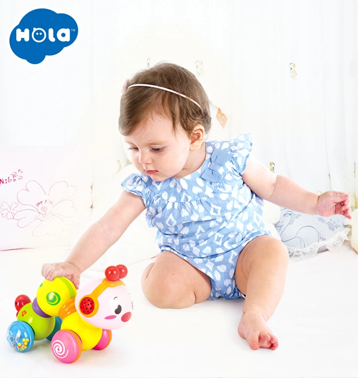 HOLA 997 ползучий червь прекрасный музыкальный Brinquedos Bebe червь пресс функция с музыкой и светильник обучающие игрушки для детей