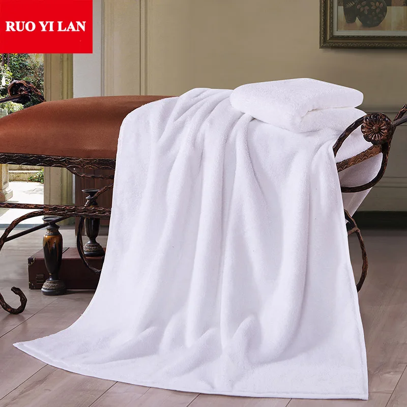 Банное полотенце из 100% хлопка махровое белое для дома отеля купания 70*140 см 500 г/600