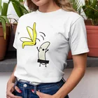 Банановая футболка, симпатичная мультяшная озорная фруктовая футболка женская летняя свободная футболка с коротким рукавом хлопковые Модные топы для женщин