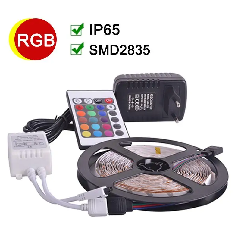 Водонепроницаемая светодиодная лента IP65 RGB 2835 SMD 12 В постоянного тока светильник 5