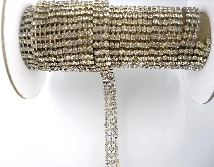 Diy SS6 Ясно Хрустальное стекло стразы 2 мм близко серебряная Кубок коготь Планки