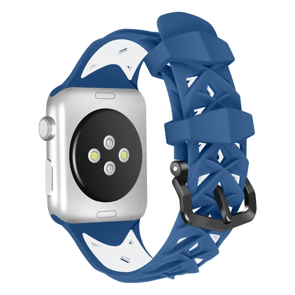 Силиконовый сменный спортивный ремешок для Apple Watch 38 мм/40 мм/42 мм/44 мм браслет iWatch