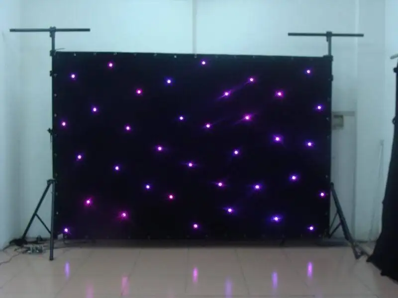 Смешанный цвет RGB 2x3 м светодиодный занавес со звездой 48 шт SMD высокояркая