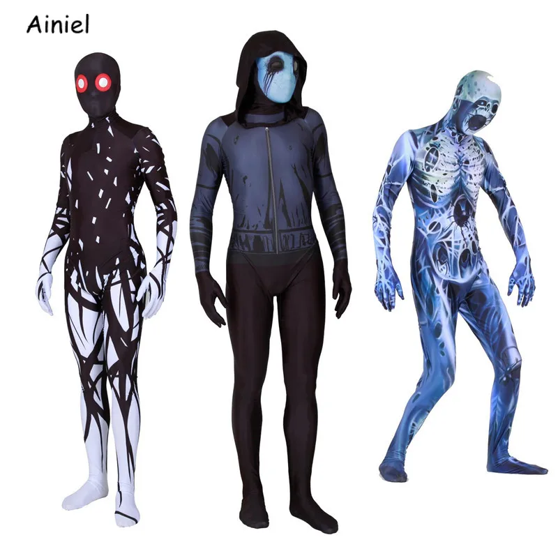 Костюм для косплея Zentai жуткая маска комбидресс с принтом зомби клоуна призрака