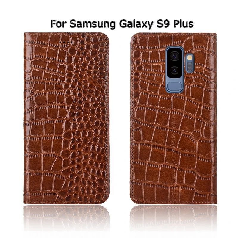 Чехол из натуральной кожи для samsung Galaxy S8, S9, S10, S10e Plus, Lite, Крокодиловая Кожа, откидная подставка, чехол для телефона