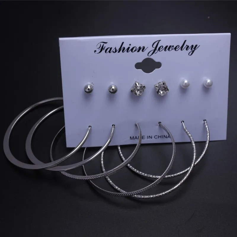 EA493 Silver 12 пар/компл. серьги-гвоздики из искусственного жемчуга набор белого и бежевого цвета Цвет круглый шар серьги для Для женщин подарок Brincos - Окраска металла: EA493 Silver