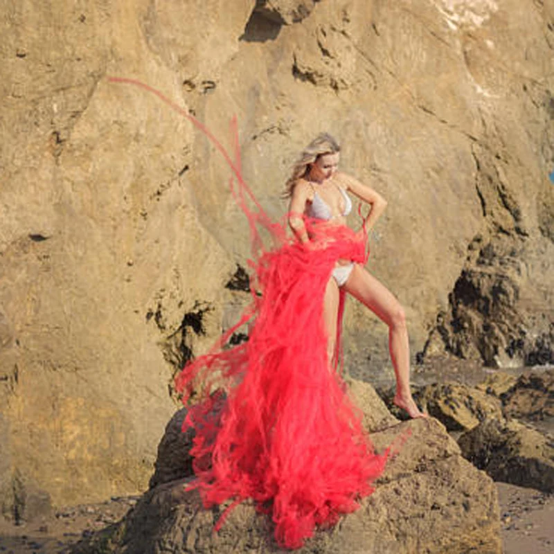 Сексуальные Длинные тюлевые юбки для женщин фотосессии Boho с ремнем-пачкой