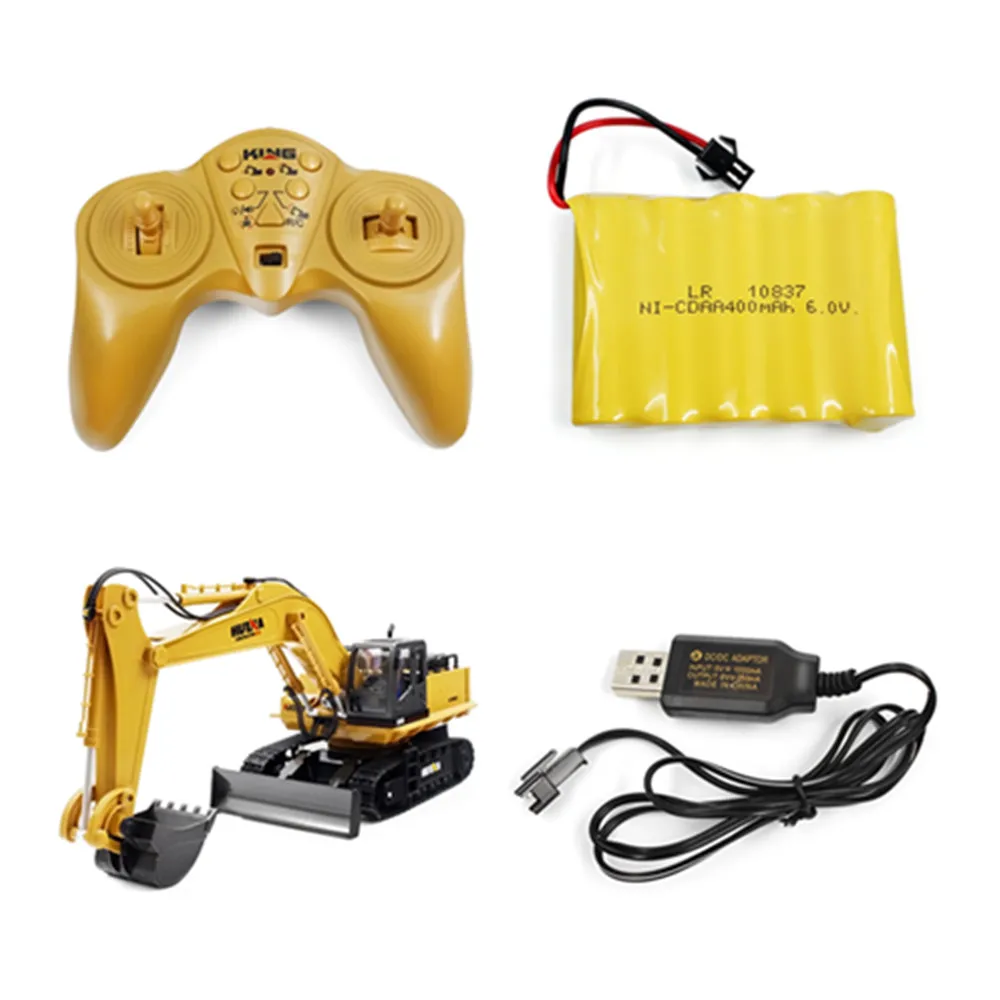 HUINA TOYS 1510 1:16 2 4 GHz 11CH RC экскаватор из сплава RTR механический звук вращение на 680
