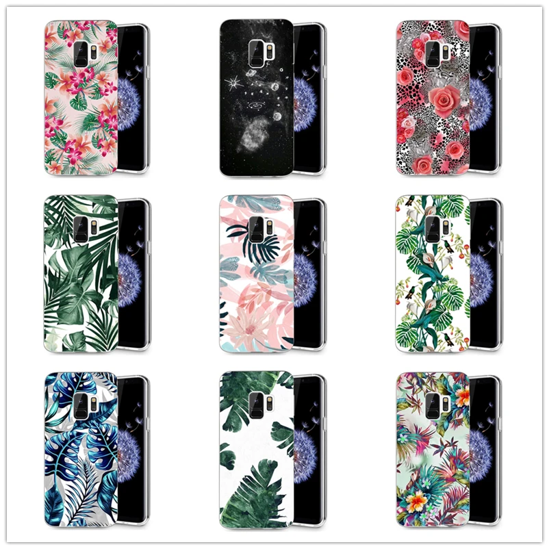 Модный летний Мягкий чехол из ТПУ с принтом в виде листьев дерева тропика для Samsung