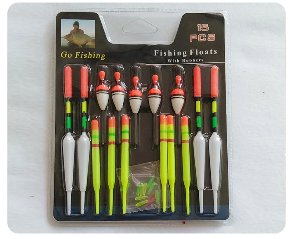 WALK FISH 15PCS/Lot assorted Sizes Lot Long Fishing Lure Floats Bobbers Slip Drift Tube 5 Bobbers Rod 6 Floats Tube 4 Long Float