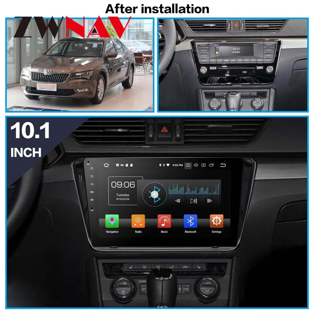 Android 9 4GB ram Автомобильный gps навигатор Автомобильный dvd-плеер для SKODA Superb B8 магнитофон мультимедийная система