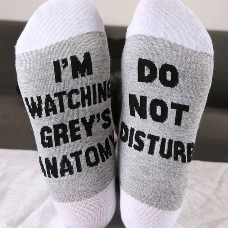 [COSPLACOOL] забавные носки с надписью I'm Watching gray's Anatomy женские принтом Humor унисекс