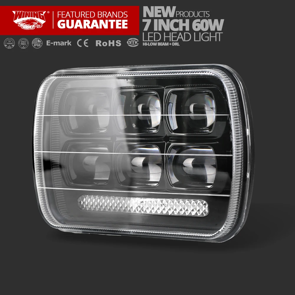 Новый 9D светодиодный дальнего света 7x6 &quot60 W Светодиодный фар квадратный рабочий