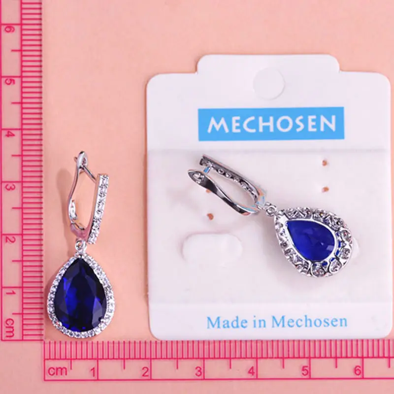 Blucome Роскошные Циркония Горный Хрусталь Серьги Родием Медь Принцесса Крюк Макс