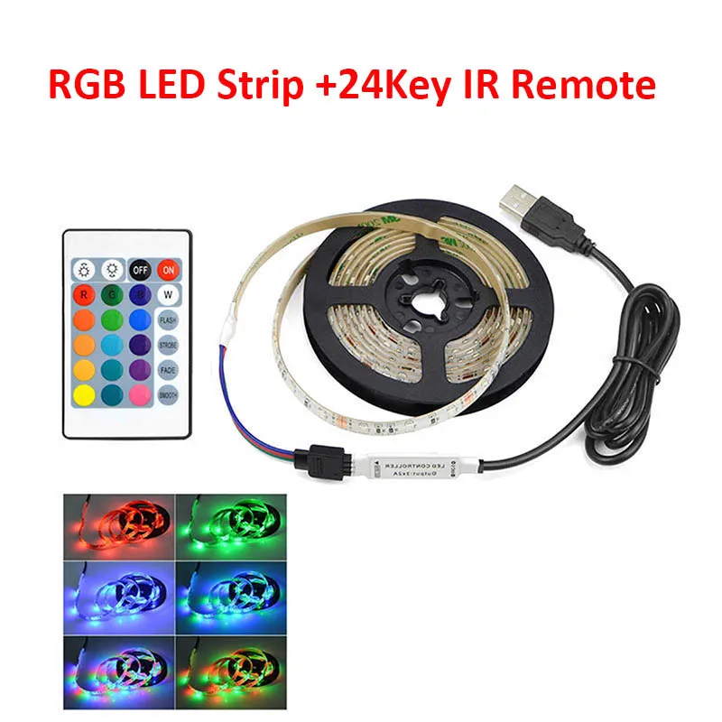 Светодиодная лента для телевизора 5 в постоянного тока USB кабель питание RGB белый