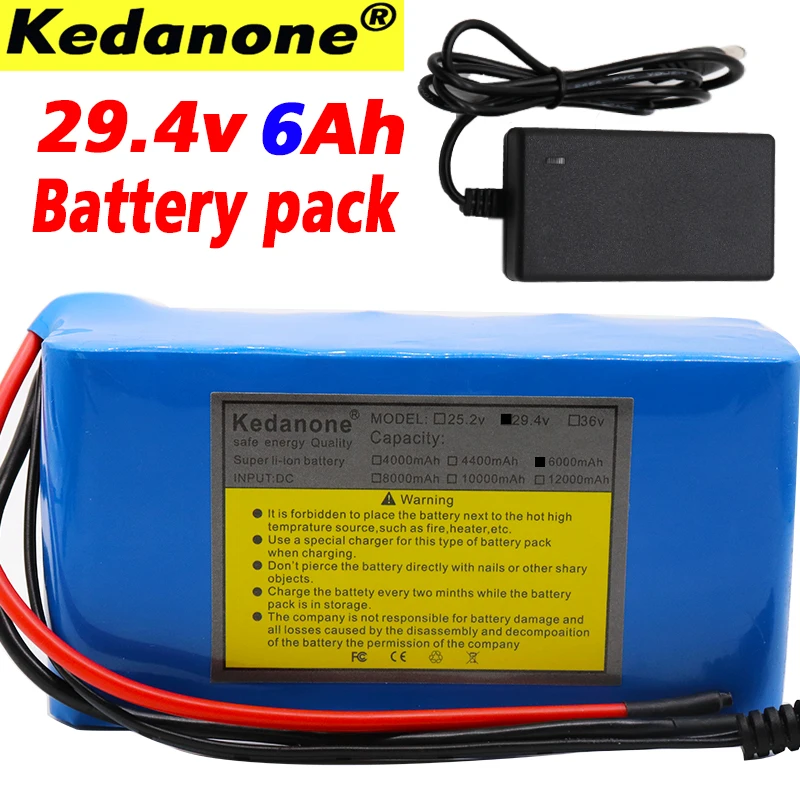 Высокая емкость 24V 6Ah 7S3P 18650 аккумулятор литий ионный 29 4 v 6000mah Электрический