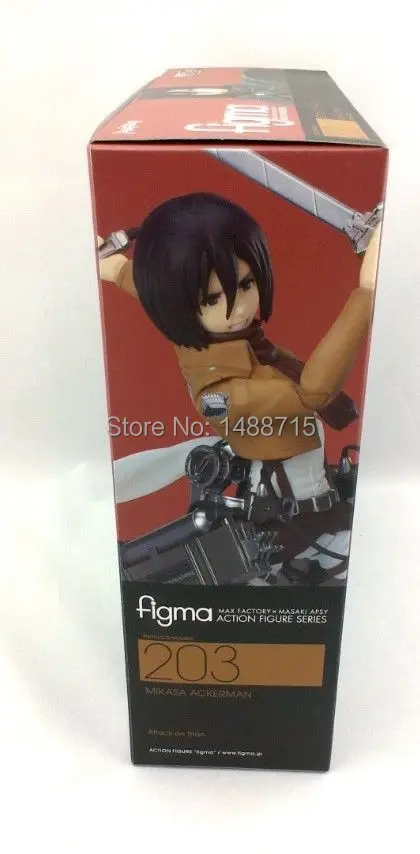 Новая фигурка Figma 203 # Mikasa Ackerman японское аниме комикс атака на Титанов 15 см экшн