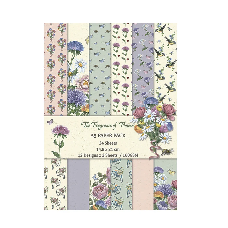 

DIY Scrapbooking Pad Paper Fragrance Of Flowers Paper 6inch 24 Sheet Paper Crafts Kit Scrapbooking For Paper A5 Pack Stickers