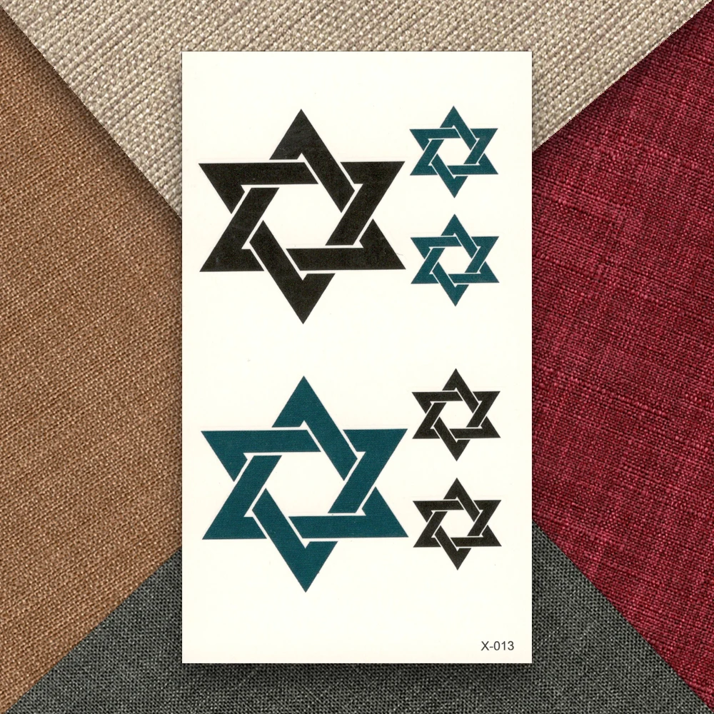 

Waterproof Temporary Sticker Water Transfer fake tattoo men women Body Art Star of David tattoo Bueaty six star Beauty sexy
