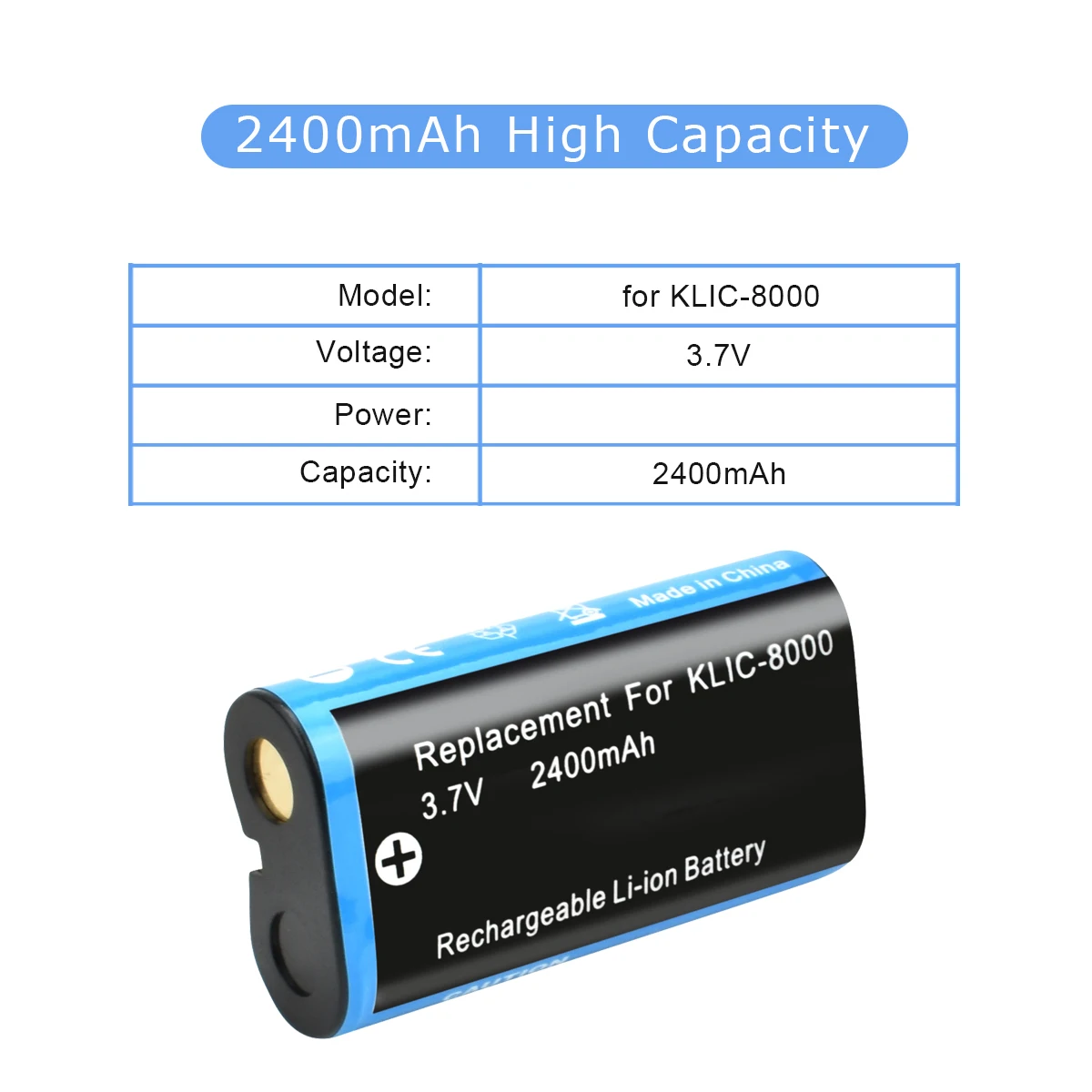 2 шт KLIC 8000 литий ионный Батарея 3 7 V 2400 mAh + 1 Порты и разъёмы Зарядное устройство с