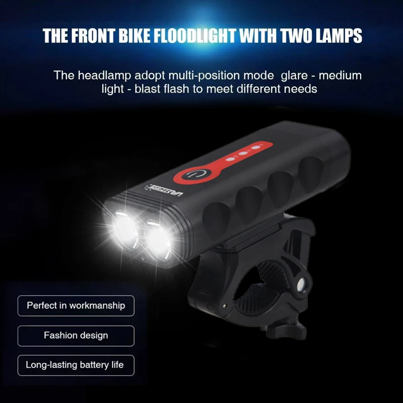 VastFire Rechargeable MTB Bike Light 2 LED lamp beads Bicycle light Lamp USB Front Headlight Cycling | Спорт и развлечения