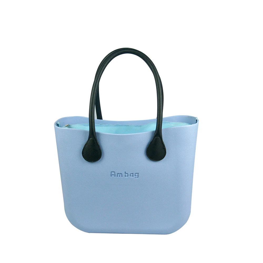 Light Blue AMbag Obag, стильная Водонепроницаемая классическая женская сумка Ambag, сделай сам, EVA, с подкладкой, цветные ручки из искусственной кожи - Цвет: Light Blue
