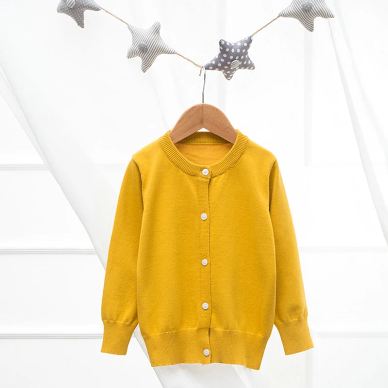 Кардиган вязаный для маленьких девочек с круглым вырезом От 1 до 6 лет | Детская