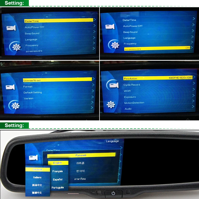 Автомобильный видеорегистратор Sinairyu HD 1080P 800*480 5 &quotTFT lcd с автоматическим