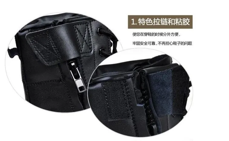 AJLONGER Retro Combat Boots Winter England Style Fashionable Men's Short Black Motorcycle Martin Mid-Calf | Обувь