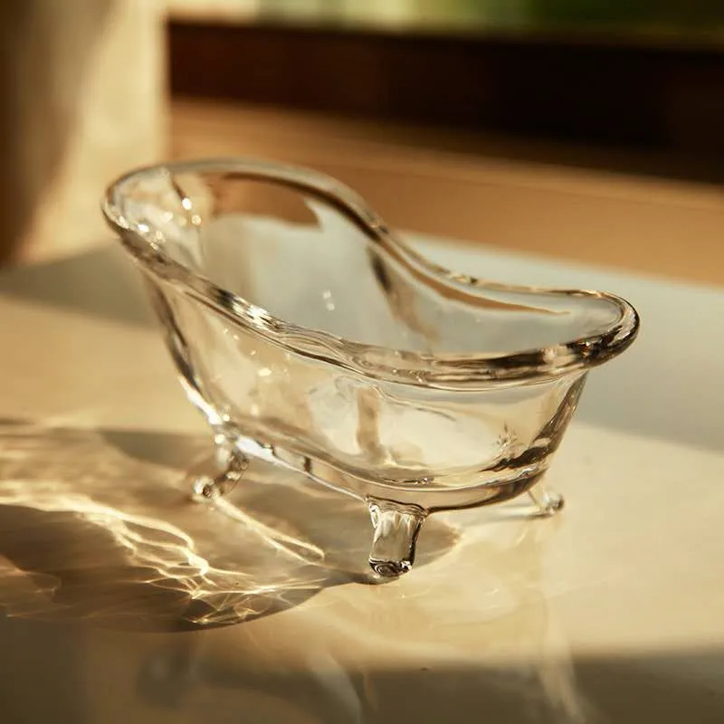 Crystal bath tub Обувь с украшением в виде кристаллов; стеклянные тапочки; подарок на день рождения; домашняя обувь Золушки на высоком каблуке; свадебные туфли; статуэтки; миниатюрный орнамент - Цвет: Crystal bath tub